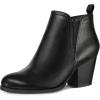 imagemysoft Womens Ankle Boots V Cut Side Elastic Panel Stacked Chunky Heel Booties with Side ZipperBlack Snake Pattern