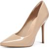 imagemysoft Womens High Heels Pumps Closed Pointed Toe Stiletto 4IN Heels Dress Wedding ShoesNude Patent