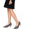 imagemysoft Kitten Heels for Women Low Heel Pumps 2 Inch Closed Toe Wedding Dress ShoesBlack  White