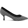 imagemysoft Kitten Heels for Women Low Heel Pumps 2 Inch Closed Toe Wedding Dress ShoesBlack  White