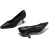 imagemysoft Kitten Heels for Women Low Heel Pumps 2 Inch Closed Toe Wedding Dress ShoesBlack Pu