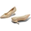 imagemysoft Kitten Heels for Women Low Heel Pumps 2 Inch Closed Toe Wedding Dress ShoesGold