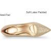 imagemysoft Kitten Heels for Women Low Heel Pumps 2 Inch Closed Toe Wedding Dress ShoesGold