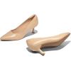 imagemysoft Kitten Heels for Women Low Heel Pumps 2 Inch Closed Toe Wedding Dress ShoesNude Patent