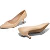 imagemysoft Kitten Heels for Women Low Heel Pumps 2 Inch Closed Toe Wedding Dress ShoesNude Pu