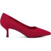 imagemysoft Kitten Heels for Women Low Heel Pumps 2 Inch Closed Toe Wedding Dress ShoesRed Knitting