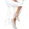 imagemysoft Kitten Heels for Women Low Heel Pumps 2 Inch Closed Toe Wedding Dress ShoesSilver
