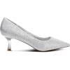 imagemysoft Kitten Heels for Women Low Heel Pumps 2 Inch Closed Toe Wedding Dress ShoesSilver