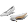 imagemysoft Kitten Heels for Women Low Heel Pumps 2 Inch Closed Toe Wedding Dress ShoesSilver