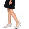 imagemysoft Kitten Heels for Women Low Heel Pumps 2 Inch Closed Toe Wedding Dress ShoesSilver