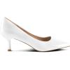 imagemysoft Kitten Heels for Women Low Heel Pumps 2 Inch Closed Toe Wedding Dress ShoesWhite Patent