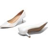 imagemysoft Kitten Heels for Women Low Heel Pumps 2 Inch Closed Toe Wedding Dress ShoesWhite Patent