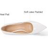 imagemysoft Kitten Heels for Women Low Heel Pumps 2 Inch Closed Toe Wedding Dress ShoesWhite Patent