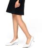 imagemysoft Kitten Heels for Women Low Heel Pumps 2 Inch Closed Toe Wedding Dress ShoesWhite Patent