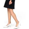 imagemysoft Kitten Heels for Women Low Heel Pumps 2 Inch Closed Toe Wedding Dress ShoesWhite Pu