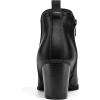 imagemysoft Womens Ankle Boots V Cut Side Elastic Panel Stacked Chunky Heel Booties with Side ZipperBlack Pu
