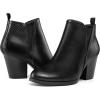 imagemysoft Womens Ankle Boots V Cut Side Elastic Panel Stacked Chunky Heel Booties with Side ZipperBlack Snake Pattern