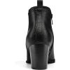 imagemysoft Womens Ankle Boots V Cut Side Elastic Panel Stacked Chunky Heel Booties with Side ZipperBlack Snake Pattern