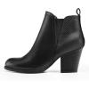 imagemysoft Womens Ankle Boots V Cut Side Elastic Panel Stacked Chunky Heel Booties with Side ZipperBlack Snake Pattern