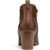 imagemysoft Womens Ankle Boots V Cut Side Elastic Panel Stacked Chunky Heel Booties with Side ZipperBrown