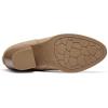 imagemysoft Womens Ankle Boots V Cut Side Elastic Panel Stacked Chunky Heel Booties with Side ZipperLight Brown