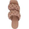 imagemysoft Womens Braided Heeled Sandals Square Open Toe Slip On Kitten Heel SandalsNude