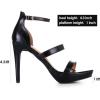 imagemysoft Womens High heel Sandal Open Toe Ankle Strap Platform Dress Pump Shoes for Bride Wedding PartyBlack Pat