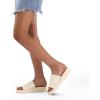 imagemysoft Womens Platform Sandals 18 Inch Slip On Comfortable Knit Open Toe Flatform Chunky Slide SandalsOffwhite