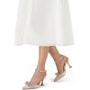 imagemysoft Womens Rhinestone Bow Pumps Wedding Dress Shoes Pointed Toe Ankle Strap Kitten HeelsChampagne Satin