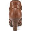 imagemysoft Womens Zipper Booties Chunky Stacked Heel Ankle Boots Buckle Strap AnkleBrown