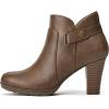 imagemysoft Womens Zipper Booties Chunky Stacked Heel Ankle Boots Buckle Strap AnkleKhaki