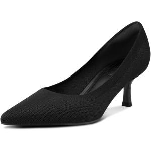 imagemysoft Kitten Heels for Women Low Heel Pumps 2 Inch Closed Toe Wedding Dress ShoesBlack Knitting