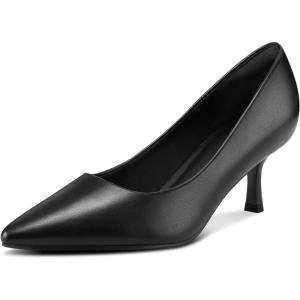 imagemysoft Kitten Heels for Women Low Heel Pumps 2 Inch Closed Toe Wedding Dress ShoesBlack Pu