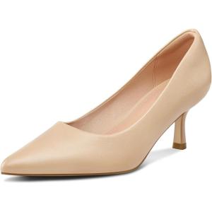 imagemysoft Kitten Heels for Women Low Heel Pumps 2 Inch Closed Toe Wedding Dress ShoesNude Pu