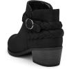 imagemysoft Womens Ankle Boots Low Chunky Heel Round Toe Wide Width Short Booties Side ZipperBlack Suede