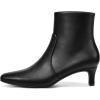 imagemysoft Womens Kitten Heel Ankle Boots Square Toe Booties Comfortable Dress Shoes with Side ZipperBlack Pu