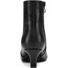 imagemysoft Womens Kitten Heel Ankle Boots Square Toe Booties Comfortable Dress Shoes with Side ZipperBlack Pu