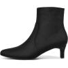 imagemysoft Womens Kitten Heel Ankle Boots Square Toe Booties Comfortable Dress Shoes with Side ZipperBlack Suede