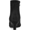 imagemysoft Womens Kitten Heel Ankle Boots Square Toe Booties Comfortable Dress Shoes with Side ZipperBlack Suede