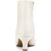 imagemysoft Womens Kitten Heel Ankle Boots Square Toe Booties Comfortable Dress Shoes with Side ZipperCream Pu