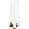 imagemysoft Womens Kitten Heel Ankle Boots Square Toe Booties Comfortable Dress Shoes with Side ZipperWhite Pu