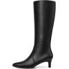 imagemysoft Womens Knee High Boots Kitten Heel Square Toe Fashion Tall Boots Side Zipper Long BootsBlack Pu