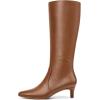 imagemysoft Womens Knee High Boots Kitten Heel Square Toe Fashion Tall Boots Side Zipper Long BootsCaramel Brown