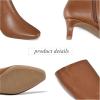imagemysoft Womens Knee High Boots Kitten Heel Square Toe Fashion Tall Boots Side Zipper Long BootsCaramel Brown