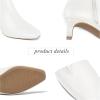 imagemysoft Womens Knee High Boots Kitten Heel Square Toe Fashion Tall Boots Side Zipper Long BootsWhite Pu