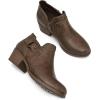 imagemysoft Womens Side Zipper Ankle Boots Low Stacked Heel Chunky Booties Comfortable Round Toe shoesAged Brown