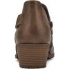 imagemysoft Womens Side Zipper Ankle Boots Low Stacked Heel Chunky Booties Comfortable Round Toe shoesAged Brown