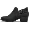imagemysoft Womens Side Zipper Ankle Boots Low Stacked Heel Chunky Booties Comfortable Round Toe shoesBlack Matte Pu