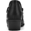 imagemysoft Womens Side Zipper Ankle Boots Low Stacked Heel Chunky Booties Comfortable Round Toe shoesBlack Pu