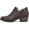 imagemysoft Womens Side Zipper Ankle Boots Low Stacked Heel Chunky Booties Comfortable Round Toe shoesCoffee Pu
